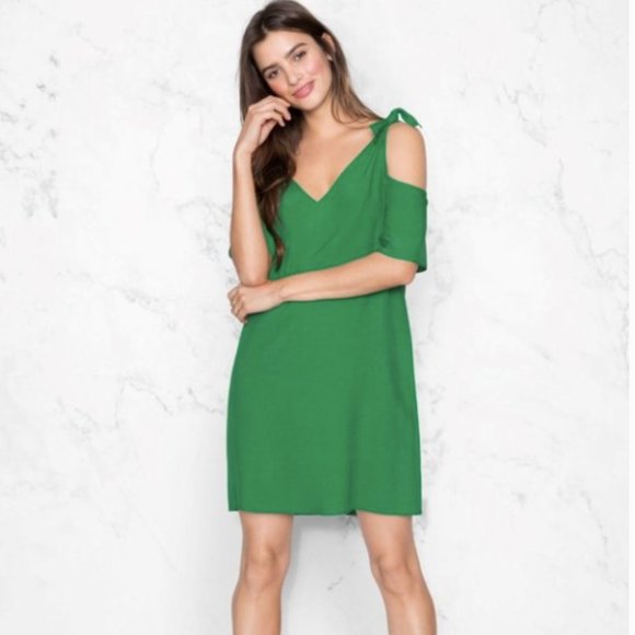 & Other Stories Cold Shoulder Knot Tie Shift Dress Polka Dot 8 Medium - Picture 7 of 7